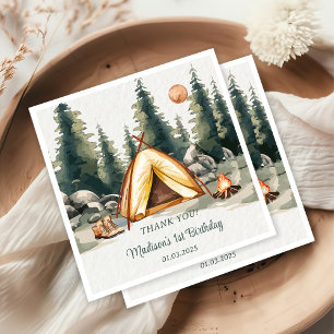Camping Mountain Rustic Birthday Party Napkin