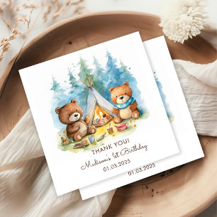 Camping Mountain Rustic Birthday Party Napkin