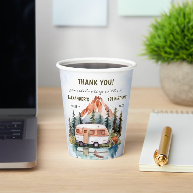Camping Mountain Rustic Birthday Party  Paper Cups (Insitu)