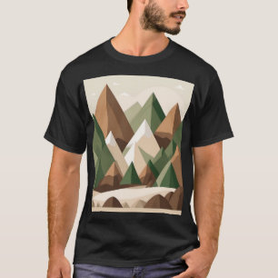 Camping Mountain Tent Geometric Minimalist Outdoor T-Shirt