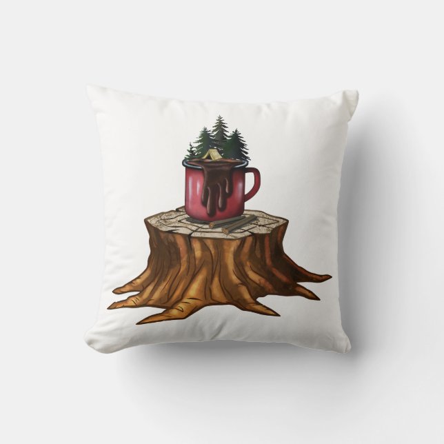 Camping Mug Adventure Cushion (Front)