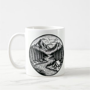 Camping Mug, Enamel Mug For Campers, Mountain  Mug