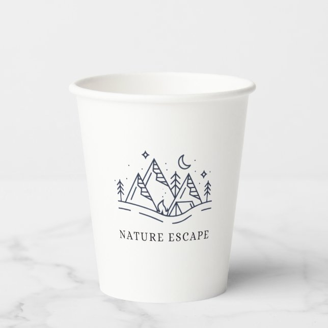 Camping Mug for Outdoor Lovers – Adventure & Natur Paper Cups (Front)