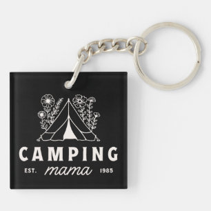 Camping mum camper mama mother whimsical key ring