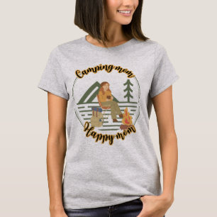 Camping mum happy mum, mum camper cute T-Shirt