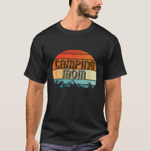 Camping Mum Retro Vintage Sunset Matching Family T-Shirt