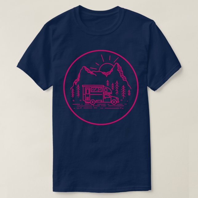 Camping Mum Woman RV Campervan Logo T-Shirt (Design Front)