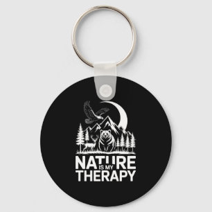 Camping nature is my therapy performance key ring