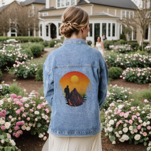Camping nature sunset denim jacket