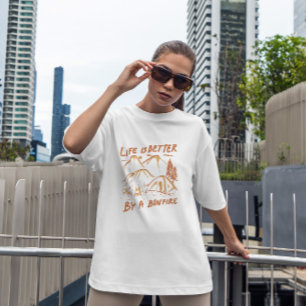 Camping Nature Tent And Bonfire T-Shirt