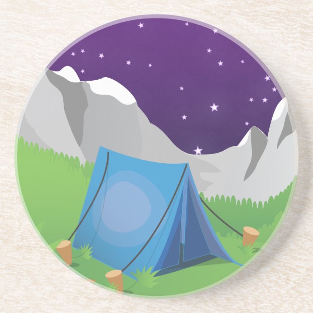 Camping Night time Coaster (Front)