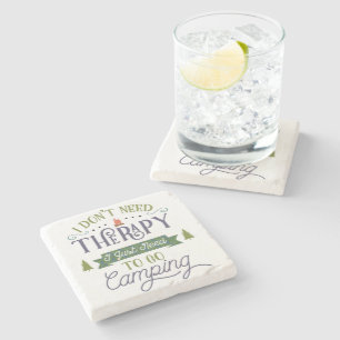 Camping Not Therapy Stone Coaster