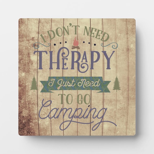 Camping Not Therapy Word Art Plaque (Front)