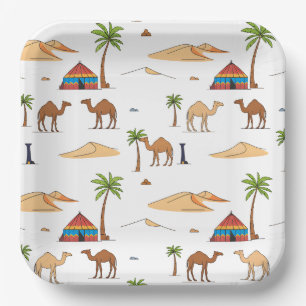 Camping of the Moroccan Sahara Desert Paper Plate
