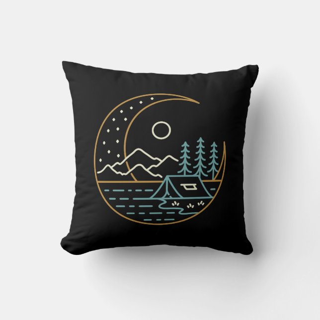 Camping on the Moon Cushion (Front)