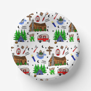 Camping or Midwest Themed  Happy Camper Birthday   Paper Plate