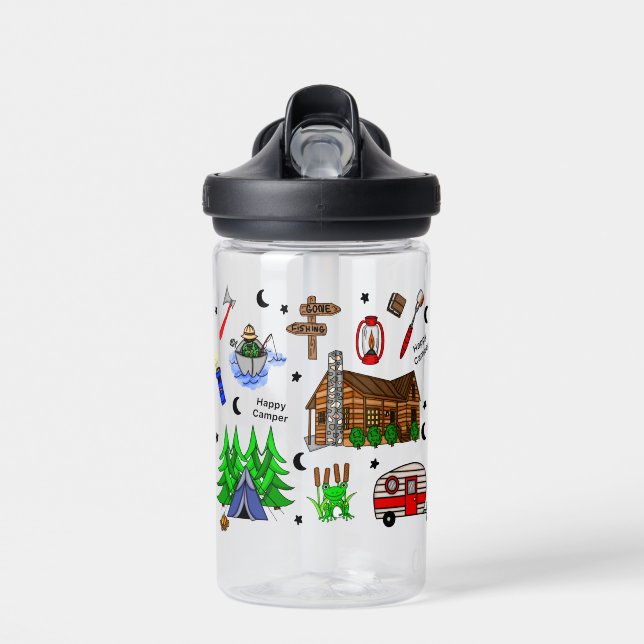 Camping or Midwest Themed  Water Bottle (Front)