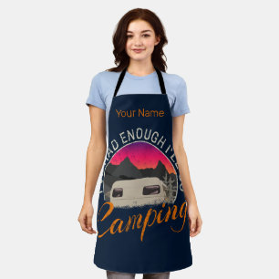 Camping Or Motorhome Vintage Design For Vacation Apron