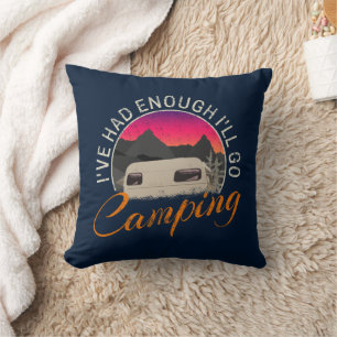 Camping Or Motorhome Vintage Design For Vacation Cushion