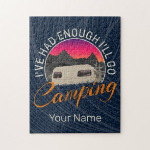 Camping Or Motorhome Vintage Design For Vacation Jigsaw Puzzle