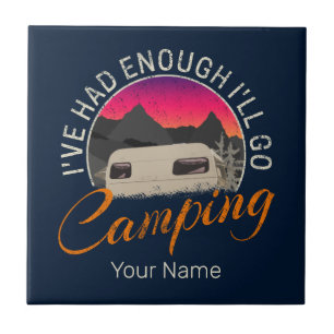 Camping Or Motorhome Vintage Design For Vacation Tile