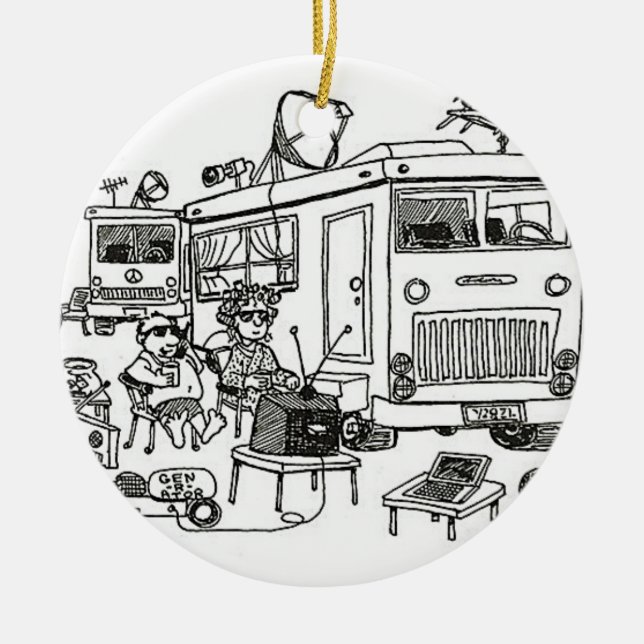 "CAMPING OR VACATION FUN" CHRISTMAS ORNAMENT (Front)