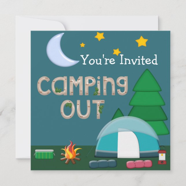 Camping Out And You're Invited Invitation (Front)