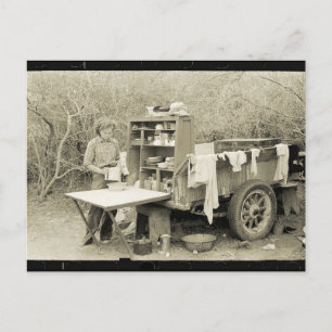 Camping Out, History 1928 Postcard