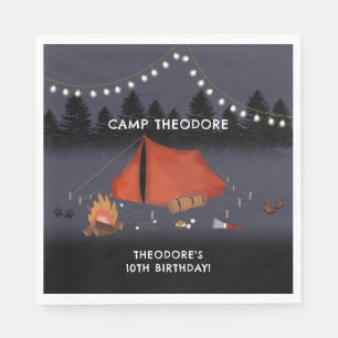 Camping Outdoor Adventure Campfire Birthday Party Napkin
