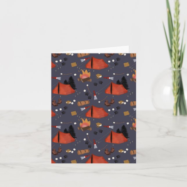 Camping Outdoor Adventure Summer Campfire Card (Front)