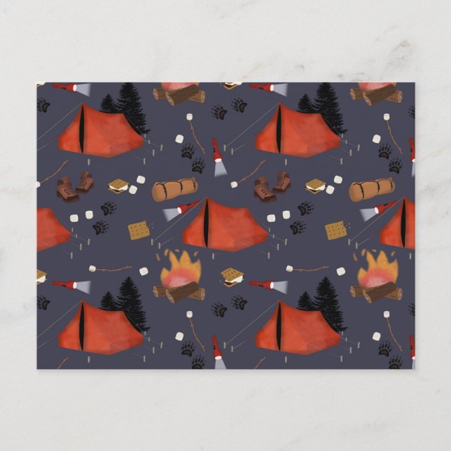 Camping Outdoor Adventure Summer Campfire Holiday Postcard (Front)