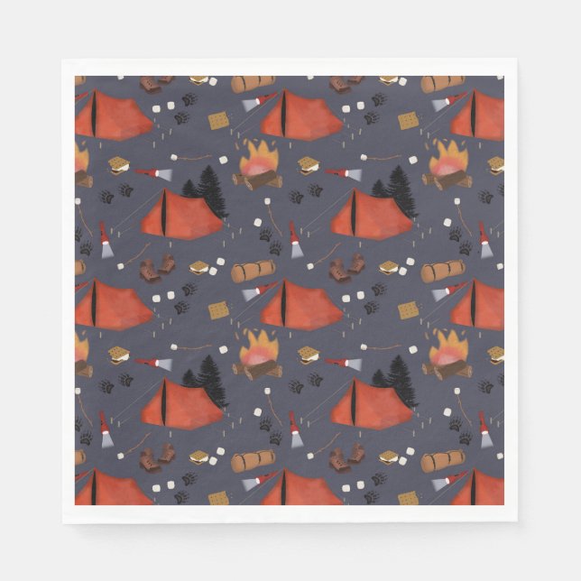 Camping Outdoor Adventure Summer Campfire Napkin (Front)