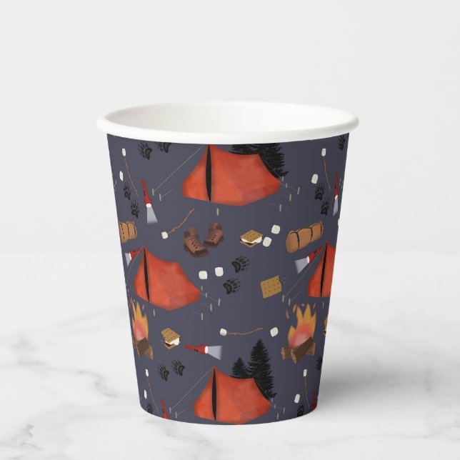 Camping Outdoor Adventure Summer Campfire Paper Cups (Front)