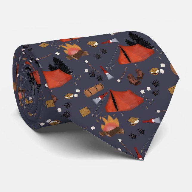 Camping Outdoor Adventure Summer Campfire Tie (Rolled)