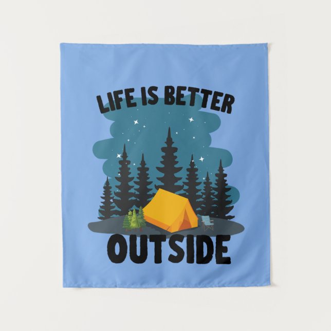Camping Outdoor Lover Tapestry (Front)