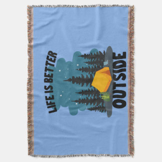 Camping Outdoor Lover Throw Blanket