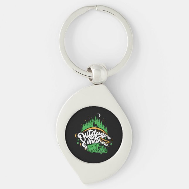 Camping - Outdoors And Smores Key Ring (Front)