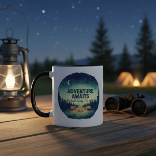Camping Outdoors Family Personalized Two-Tone Mug