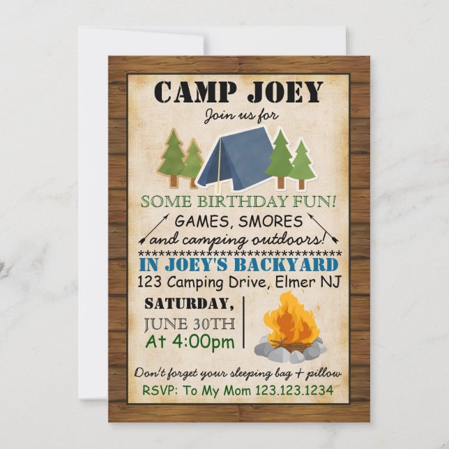 Camping Party Invitation (Front)