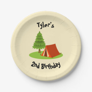 Camping Party Personalised Plates