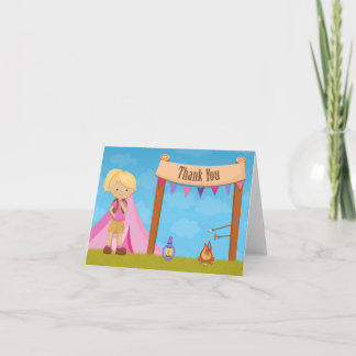 Camping Party Thank You Card
