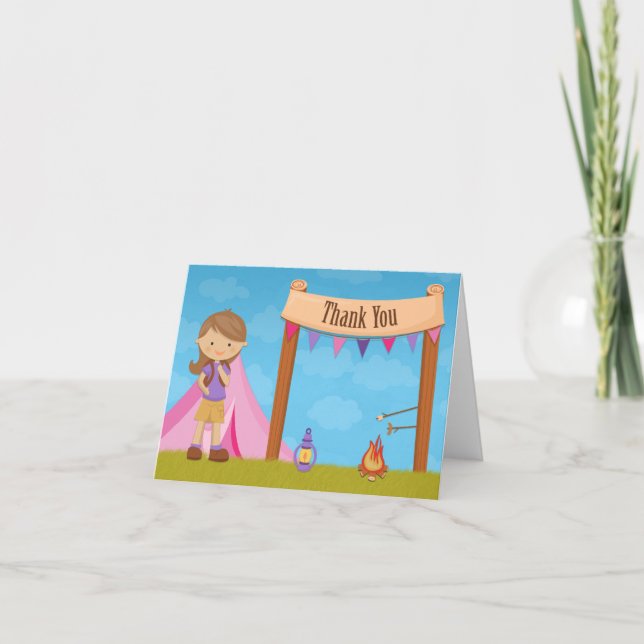 Camping Party Thank You Card (Front)