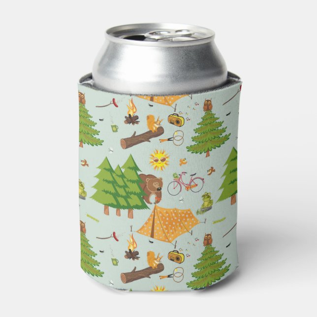 Camping Pattern Can Cooler (Can Front)
