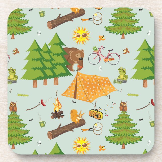Camping Pattern Coaster (Front)