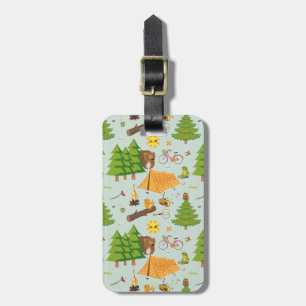 Camping Pattern Luggage Tag