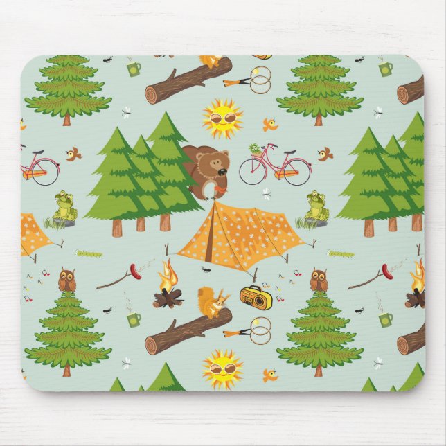 Camping Pattern Mouse Mat (Front)