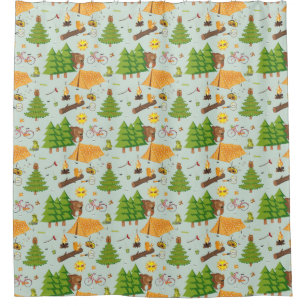 Camping Pattern Shower Curtain