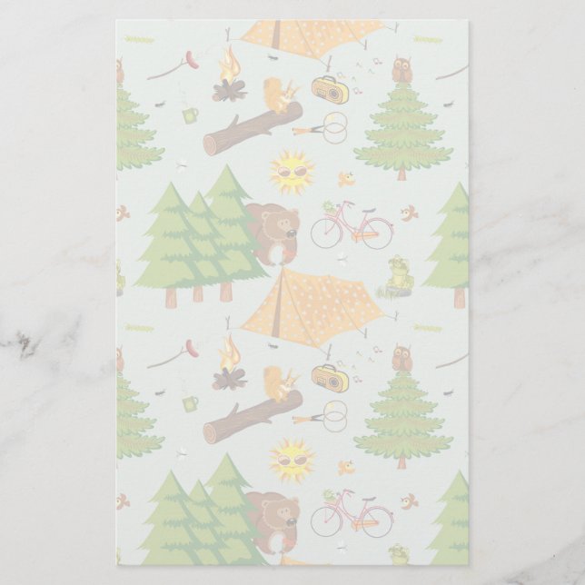 Camping Pattern Stationery (Front)