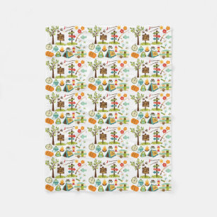 Camping Pattern Throw Blanket