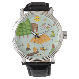 Camping Pattern Watch